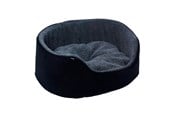 Hunde - Dogman Pet Bed Sherpa High Rim Black Medium 60x48x23cm - 805088