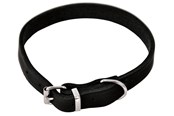 Hunde - Dogman Halsbånd Læder 14mm x35cm Sort - 122735