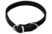 Hunde - Dogman Halsbånd læder 30mmx65cm sort - 122765