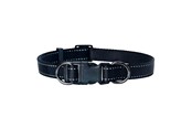 Hunde - Dogman Nylon Hundehalsbånd Iris Sort Small 10mmx22-35cm - 123000
