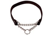 Hunde - Dogman Læderhalsbånd til hunde med korrektionskæde 18mmx45cm - 161445