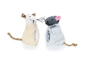 Katte - Dogman Kattelegetøj Mus med Reb-hale (2-Pak) 10cm - 331212