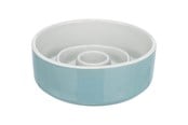 Hunde - Trixie Slow Feeding Ceramic Bowl 0.45 l/ø 14 cm grey/blue - TX24520