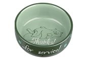Katte - Trixie Ceramic Bowl Thanks for Service.0.3 l/ø 11 cm assorted colours - TX24793