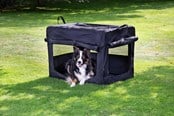 Hunde - Dogman Milou Canvas Crate Black XL 81.5x58.5x58.5cm - 375603