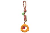 Hunde - Trixie Playing Rope with Ring 12 cm/41 cm assorted colours - TX33191