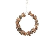 Fuglelegetøj - Trixie Ring swing wood/pine cone ø 18 cm - TX51701
