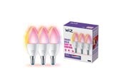 Smart Home - WiZ Full Color C37 E14 Smart Kertepære 3-pak – RGB/16 millioner farver + dæmpbart hvidt LED-lys - 929002448833