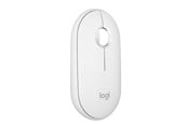 Mus - Logitech Pebble Mouse 2 M350s Wireless - Tonal White - Mus - Optisk - 3 knapper - Hvid - 910-007013