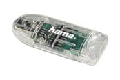 Hukommelseskort - adapter og kortlæser - Hama "8in1" USB 2.0 Card Reader SD / microSD transparent - 91092