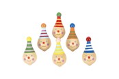 Trælegetøj - Small Foot - Wooden Spinning Top Clown 6pcs. - 6138