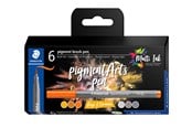 Skrive- og Tegneværktøjer - Staedtler Brush Pen Pigment Grå&Karamel 6 Stk - 371 C6-4