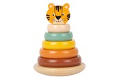 Babylegetøj - Small Foot - Wooden Stacking Tower Safari Tiger 7 - 11706