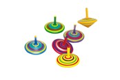 Rolleleg - Small Foot - Wooden Spinning Top with Stripes 6pc - 1730