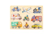 Puslespil - Small Foot - Wooden Stud Puzzle City Vehicles 9pc Wood - 11503