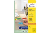 Papir, Fotopapir og Etiketter - Avery Farvede etiketter, 63,5 x 33,9 mm, 480 Etiketter, Gul - L6035-20