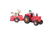 Rolleleg - Small Foot - Wooden Tractor with Trailer Red and Trailer Red and Play Figures 4dlg. - 10316