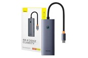 USB hub - Baseus 5-in-1 Hub UltraJoy Series USB-C to HDMI4K@30Hz+3xUSB 3.0+1xPD (grey) USB hub - USB 3.0 - 5 ports - Grå - B00052801811-00