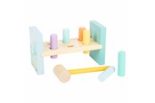 Babylegetøj - Small Foot - Wooden Hammer Bench Pastel 8 pcs. - 11723