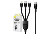 USB kabel - Baseus 3in1 USB cable  Flash Series 2 USB-C + micro USB + Lightning 100W 1.5m (black) - CASS030201