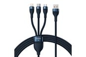USB kabel - Baseus 3in1 USB cable  USB 3in1  Flash Series USB-C + Micro + Lightning 66W 1.2m (blue) - CASS040003