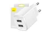 Mobil - Adaptere & Opladere - Baseus Compact Quick Charger 2x USB 10.5W (white) - CCXJ010202