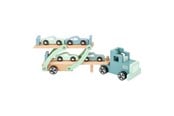 Legetøjsbil - Small Foot - Wooden Truck Transporter Chicago with Cars 9dlg. - 11510
