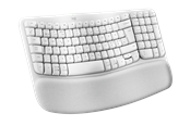 Tastatur - Logitech Wave Keys - Off-White - ND - Ergonomisk tastatur - Nordisk - Hvid - 920-012299