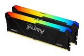 RAM - Kingston FURY Beast RGB DDR4-3600 - 16GB - CL17 - Dual Channel (2 pcs) - Intel XMP - Sort med RGB - KF436C17BB2AK2/16