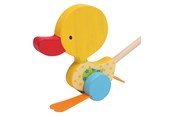 Babylegetøj - Small Foot - Wooden Push Figure Duck Tina with Stick - 3357