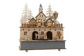 Trælegetøj - Small Foot - Wooden Music Box Christmas Village with Light - 10543