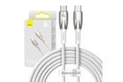 USB kabel - Baseus USB-C cable for USB-C  Glimmer Series 100W 2m (White) - CADH000802