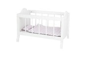 Dukker & Tilbehør - Small Foot - Wooden Doll Bed White with Bedding Stripes 4dlg. - 11778