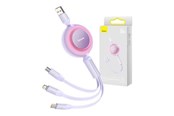 USB kabel - Baseus Bright Mirror 3 USB 3-in-1 cable for micro USB / USB-C / Lightning 66W / 2A 1.1m (Purple) - CAMJ010105