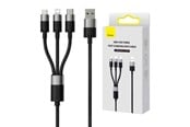 USB kabel - Baseus 3in1 USB cable  StarSpeed Series USB-C + Micro + Lightning 3.5A 1.2m (Black) - CAXS000001