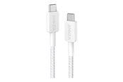 USB kabel - Anker 322 USB-C to USB-C Braided cable - 0.9m - White - A81F5H21