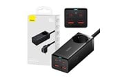 USB hub - Baseus GaN3 Pro wall charger / powerstrip 2xUSB + 2xUSB-C + AC 100W (black) USB hub - 5 ports - Sort - PSZM000401