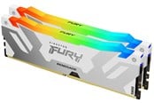 RAM - Kingston FURY Renegade RGB DDR5-6400 - 32GB - CL32 - Dual Channel (2 pcs) - Intel XMP - Hvid med RGB - KF564C32RWAK2-64