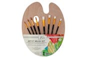 Kreativitet & Hobbyartikler - Nassau Wooden palette with 4 flat and 4 round brushes - K-AR0822/GE