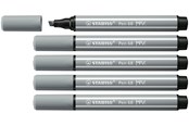 Skrive- og Tegneværktøjer - STABILO Pen 68 MAX - Felt-tip pen with thick chisel tip - Medium Cold Gray - 768/95