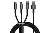 USB kabel - Baseus Tungsten 3in1 cable USB - USB Type C / Lightning / micro USB 3.5 A 1.5 m black (CAMLTWJ-01) - CAMLTWJ-01