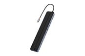 USB hub - Baseus Hub 12in1 EliteJoy Gen2 series USB-C to 2xHDMI+ 3xUSB 3.0+ PD+ DP+ SD/TF+ RJ45+Type-C+ 3.5mm (dark gray) USB hub - USB 3.0 - 12 ports - Grå - WKSX030213
