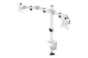 Skærmholder - Deltaco Dual Monitor Desk Mount for 13"-32" screens - Hvid - GAM-040-W