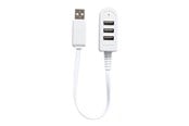 USB hub - Kikkerland Handy Hub USB hub - 3 ports - Hvid - US171-EU