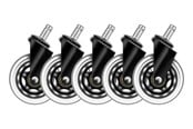 Gamer Stol - Deltaco 3" Universal Rubber Caster - Sort - GAM-157