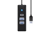USB hub - ORICO Hub Adapter USB to 2x USB 3.0 + USB-C 5 Gbps 0.15m (Black) USB hub - USB 3.0 - 3 ports - Sort - PWC2U-U3-015-BK-EP
