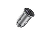 Mobil - Adaptere & Opladere - Vention Two-Port USB A+C(18/20) Car Charger Gray Mini Style Aluminium Alloy Type - FFBH0