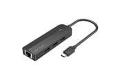 USB hub - Vention USB-C to USB 2.0*3/RJ45/Micro-B HUB 0.15M Black ABS Type USB hub - USB 2.0 - 5 ports - Sort - TGOBB
