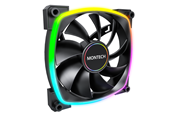 Kabinet Køler - Montech AX140 PWM BK - Kabinet køler - 140mm - Sort med RGB LED lys - 28 dBA - AX140 PWM BK