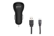 Mobil - Adaptere & Opladere - GEAR Charger 12V 1xUSB 1A Black MicroUSB Cable 1m - 665009